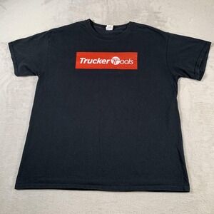 VTG‎ Trucker Tools Shirt Mens Large Black Gildan Heavy Cotton Promo Tee T-Shirt